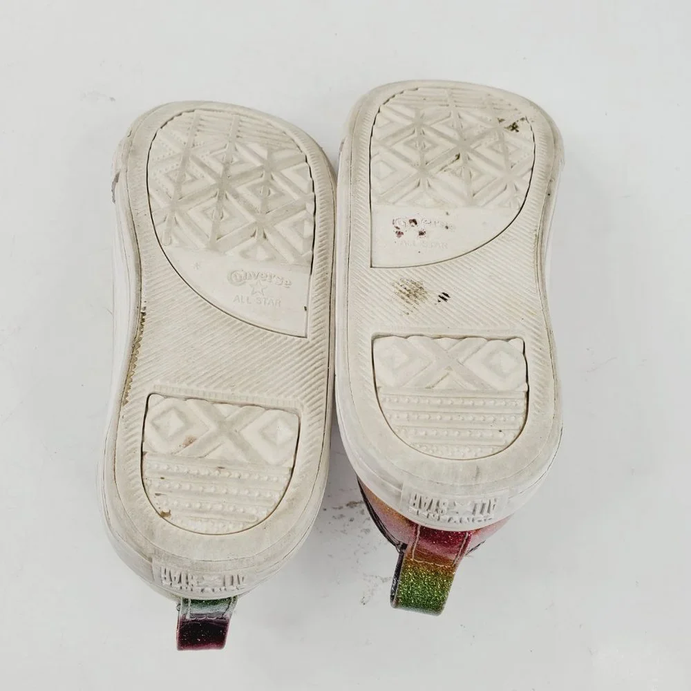 Converse Girl's Pink Rainbow 765533C Hook‎ & Loop Casual Sneaker Shoes Size 9
